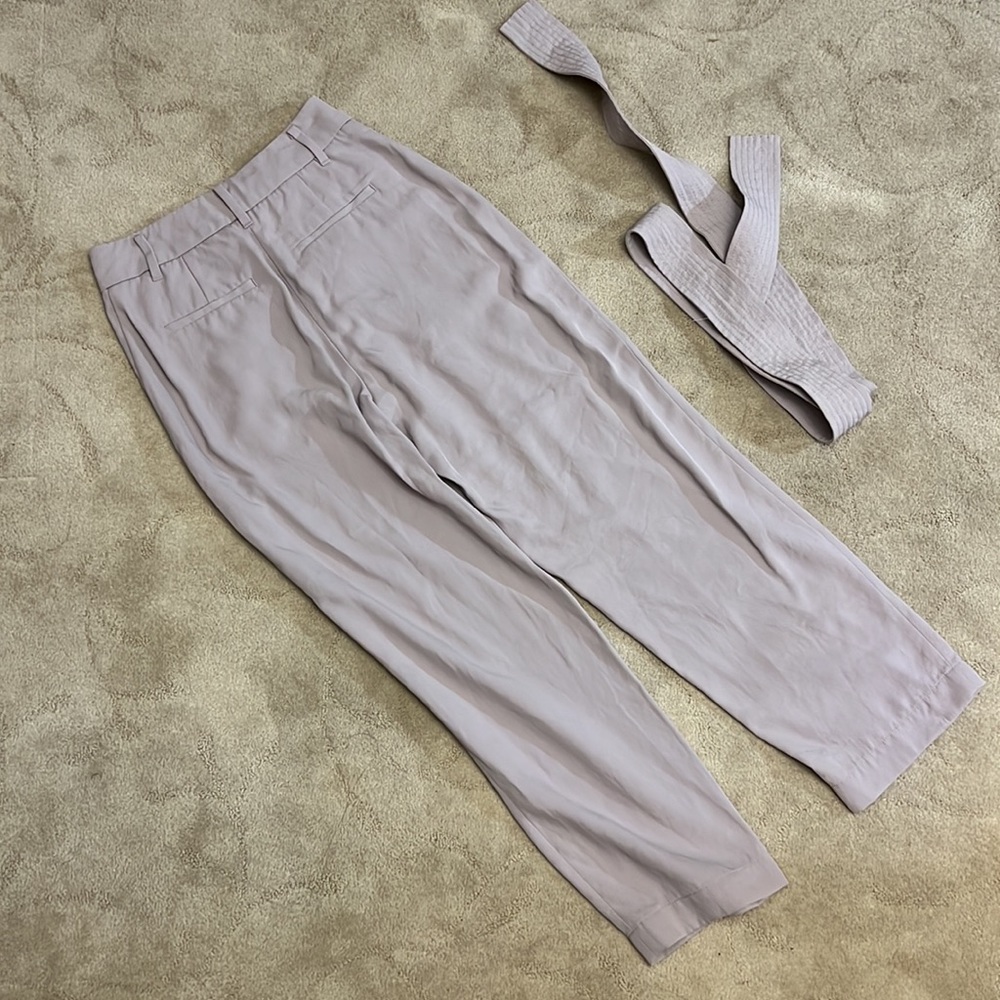 Rare Aritzia Wilfred Tie front pant in Grey dusty lilac - Picture 3 of 3
